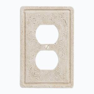 Amerelle Faux Stone 1 Duplex Wall Plate - Toasted Almond - 8347D