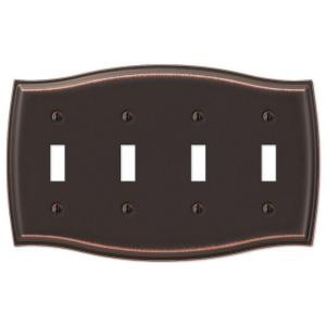 Sonoma 4 Toggle Wall Plate - Steel Aged Bronze - 159T4DB