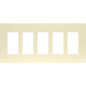 CooperWiringDevices 5-Gang Decorator Screwless Wall Plate - Almond - PJS265A