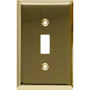 GE 1 Toggle Switch Wall Plate - Faux Brass - 52104