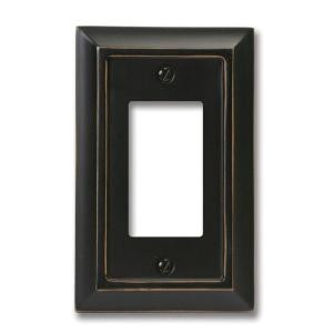 Amerelle Distressed 1 Decora Wall Plate - Black - 4040RB