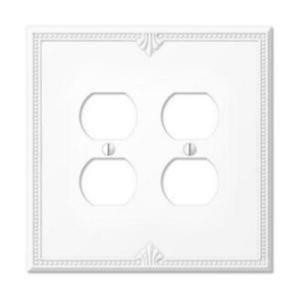 CreativeAccents Richmond 2 Outlet Wall Plate - White - 6PRW118