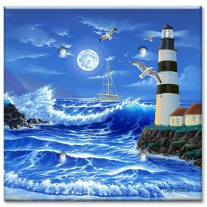 ArtPlates Lighthouse at Night 2 Blank Wall Plate - BLD-661