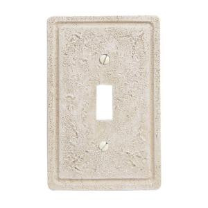 Amerelle Faux Stone 1 Toggle Wall Plate - Toasted Almond - 8347T