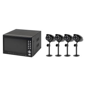 FirstAlert 4 CH 320 GB Hard Drive Surveillance System with 7 in. Integrated Monitor and (4) Indoor/Outdoor Cameras - HS-4700-S