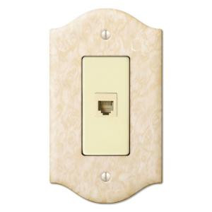 CreativeAccents 1 Gang Toggle Steel Phone Jack Decorative Wall Plate - Satin Honey - 9VHN117SPJ
