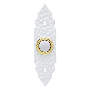 IQAmerica Wired Lighted Doorbell Push Button - Antique White - DP-1111A