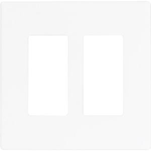 CooperWiringDevices Aspire 2-Gang Screwless Wall Plate - White Satin - 9522WS