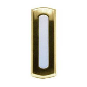 IQAmerica Wireless Battery Operated Doorbell Push Button - Colonial Style Polished Brass - WP-2012