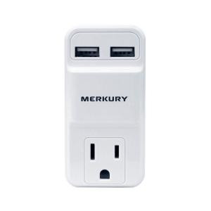 MerkuryInnovations 1 AC Outlet and 2-USB Port 2.1-Amp Power Charging Station - White - MI-WC511-199