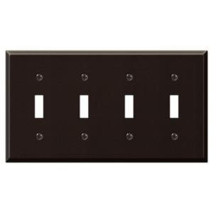 CreativeAccents Steel 4 Toggle Wall Plate - Antique Bronze - 9AZ104