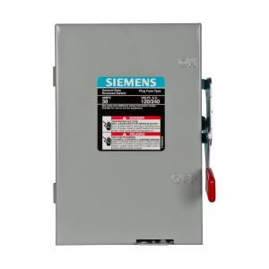 Siemens General Duty 30-Amp 240-Volt Double-Pole Indoor Fusible Safety Switch with Neutral - LF211NU