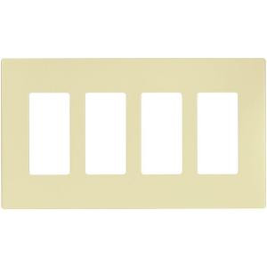CooperWiringDevices 4-Gang Decorator Screwless Wall Plate - Almond - PJS264A