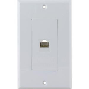 GE UltraPro 1 Ethernet RJ45 Wall Plate - White - 87720