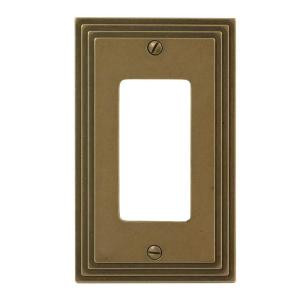 Amerelle Steps 1 Gang Decora Wall Plate - Rustic Brass - 84RRB