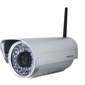 Foscam Plug and Play Outdoor Silver Bullet Shaped Wireless IP Camera 1.3 Megapixel 960p H.264 Pan/Tilt - FI9805P