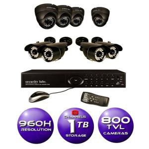 SecurityLabs 8-Channel 960H Surveillance System with 1TB HDD and (8) 800 TVL Cameras - SLM455