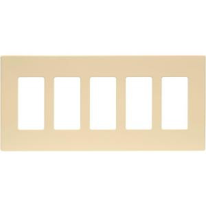 CooperWiringDevices 5-Gang Decorator Screwless Wall Plate - Ivory - PJS265V