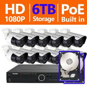 LaView 16-Channel 1080P IP Surveillance 6TB NVR Security System (12) 1080P Wired Indoor/Outdoor Cameras Free Remote View - LV-KN99TWLSA4-T6