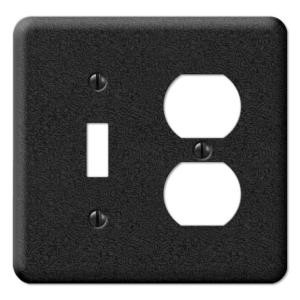 CreativeAccents Steel 1 Toggle 1 Duplex Wall Plate - Fractured Charcoal - 9VFC106