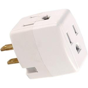 GE 3-Outlet Grounded Cube Design Adapter - White - 58368