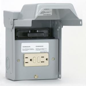 GE 60 Amp 240-Volt Non-Fuse AC Disconnect with GFCI Receptacle - TFN60RGFRCP