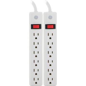 GE 6-Outlet Power Strip (2-Pack) - 14087