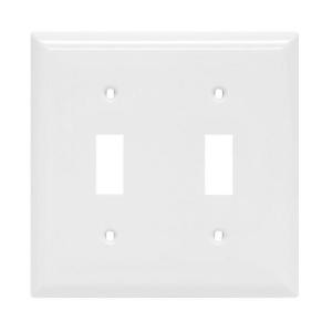 GE 2 Toggle Switch Wall Plate - White - 40025