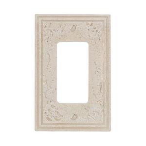 Amerelle Texture Stone 1 Decorator Wall Plate - Almond - 8349RA