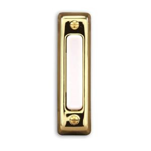 HamptonBay Wired Door Bell Push Button, Polished Brass - HB-711-02