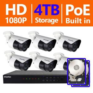 LaView 8-Channel 1080P IP Surveillance 4TB NVR Security System (6) 1080P Wired Indoor/Outdoor Cameras Free Remote View - LV-KN98SILEA4-T4