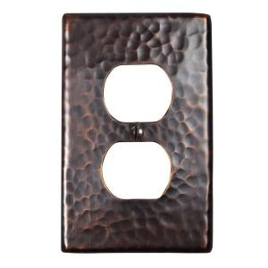 TheCopperFactory Single Duplex Receptacle Switch Plate - Antique Copper - CF122AN