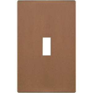 CooperWiringDevices 1-Gang Toggle Nylon Wall Plate - Brushed Bronze - PJS1BB-SP-L