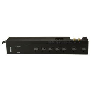 Woods Multimedia 7-Outlet 2500-Joule Surge Protector with Satellite/Cable Coax and Phone/Fax/DSL 6 ft. Power Cord - Black - 0416048811