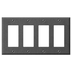 CreativeAccents Steel 4 Decora Wall Plate - Antique Pewter - 9TAP124