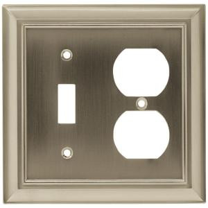 HamptonBay Architectural 1 Toggle and 1 Duplex Wall Plate - Satin Nickel - W10538-SN-CH