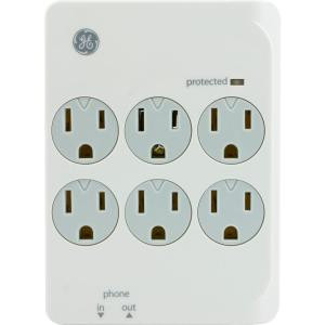 GE 6-Outlet 1200 Joule Surge Protector - White - 14099