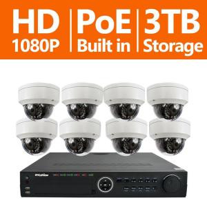 LaView 16-Channel Full HD IP Indoor/Outdoor Surveillance 3TB NVR System (8) Dome 1080P Cameras Remote View Motion Record - LV-KND996P168D08-T3