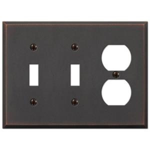 Amerelle Manhattan 2 Toggle and 1 Duplex Wall Plate - Aged Bronze - 68TTDDB