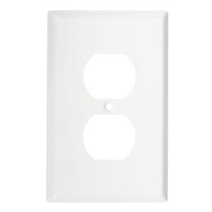 Stanley-NationalHardware 1 Gang Wall Plate - White - V8002 SGL OUTLETPLATE WH