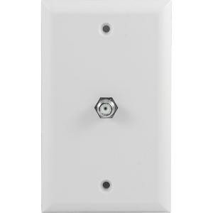 GE F-Connector Plastic Wall Plate - White - 73239