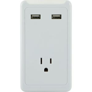 GE 1-Outlet and 2-USB Port 1.0-Amp Tap - White - 13471