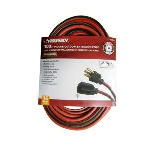 Husky 100 ft. 16/3 SJTW Extension Cord, Red and Black - AW62669