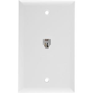 GE 1-Line Cord Wall Jack Wall Plate - White - 76197