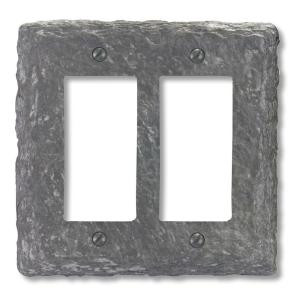 Amerelle Faux Slate Resin 2 Decora Wall Plate - Grey - 8345RRG