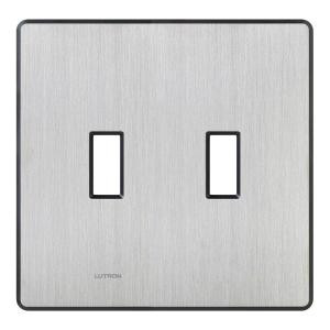Lutron Fassada 2 Gang Toggle Wall Plate - Stainless Steel - FW-2-SS