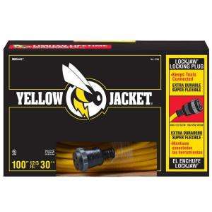 YELLOWJACKET 100 ft. 12/3 SJTW Outdoor Lock Jaw Extension Cord - 2738