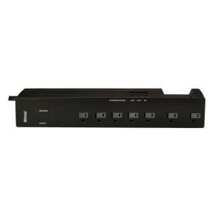Woods Home Office 7-Outlet 1500-Joule Surge Protector with Phone/Fax/DSL and Sliding Safety Covers with 4 ft. Power Cord - 0416028811