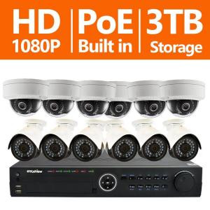 LaView 16-Channel Full HD IP Indoor/Outdoor Surveillance 3TB NVR System (6) Bullet and (6) Dome 1080P Cameras Free Remote View - LV-KND996P1612D66-T3