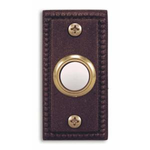 HeathZenith Wired Antique Copper Finish Rectangular Push Button - 928-B